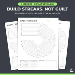 Monthly Circle Habit Tracker Printable. Wheel of Habit. Round Tracker. Daily Circle Habit. 30 Day Challenge Round Chart. Routine Wheel