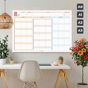 2026 Family Wall Calendar Giant Printable. Quarterly Yearly Command Center. ADHD Homeschool Wall Chart. Shared Family Calendar. A0 A1 A2 A3