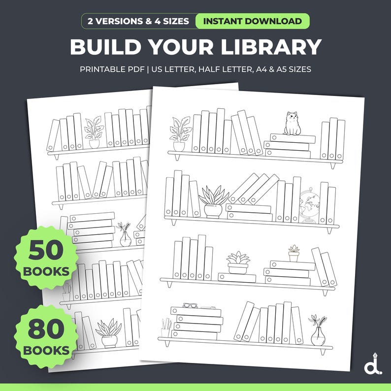 Cozy Bookshelf Reading Tracker Printable. TBR List Tracker. 50 Book Log ...