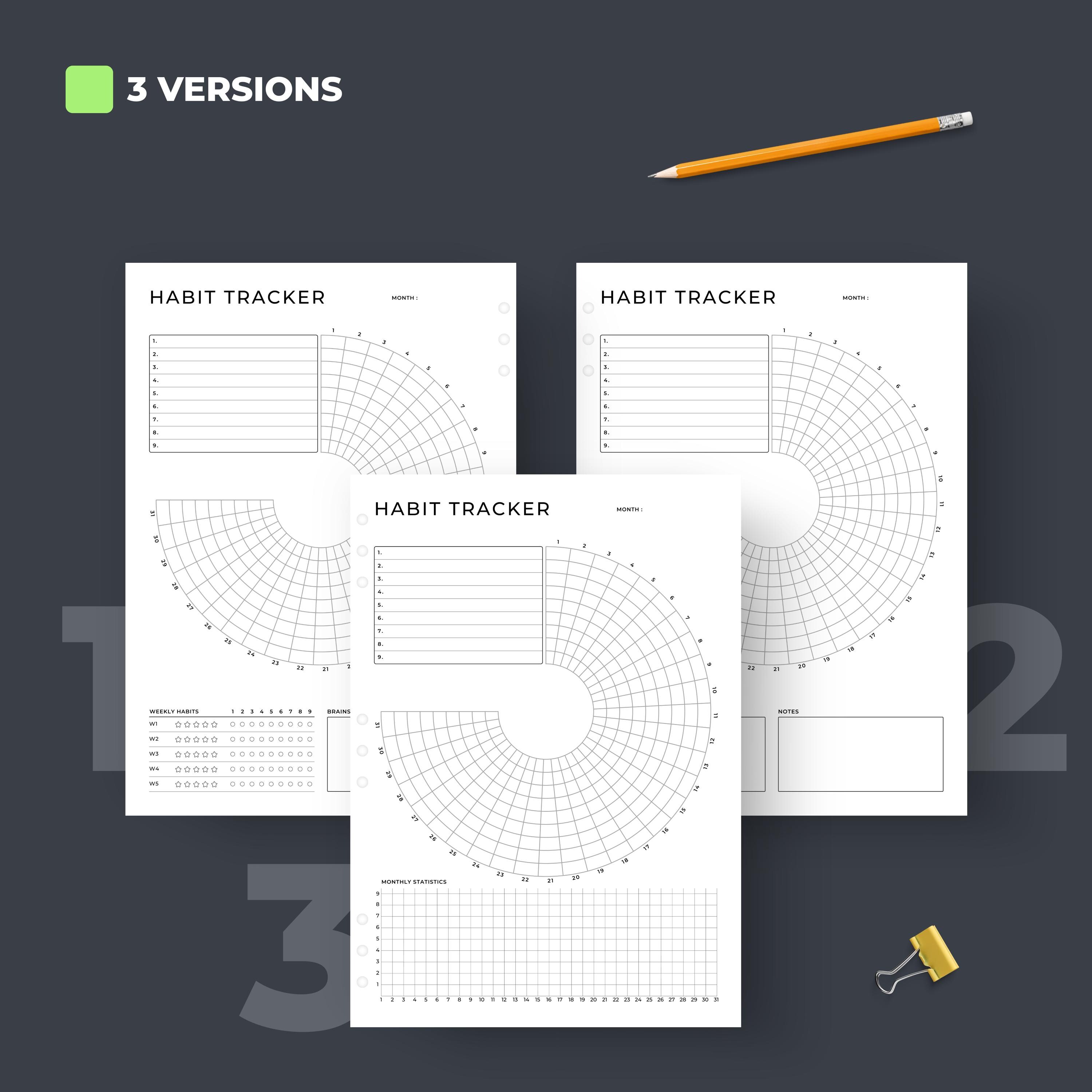 Monthly Circle Habit Tracker Printable. Wheel of Habit. Round Tracker ...