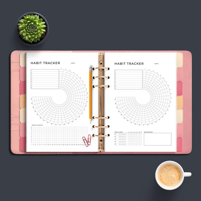 Monthly Circle Habit Tracker Printable. Wheel of Habit. Round Tracker ...