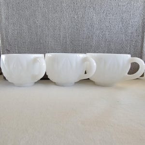 Vintage Mid-Century Hazel Atlas Milchglas Punch Cup x3 Starburst Muster