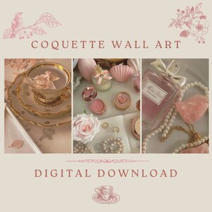 Printable Coquette Wall Decor Oil Painting 3 Pack - Digital Download