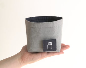 Electronics Storage Basket ∎ Electronics organizer for battery storage, flash drive storage, memory card storage