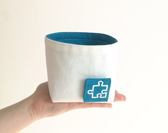 Playroom storage basket with clipart label ∎ Labeled fabric custom storage bin for kids