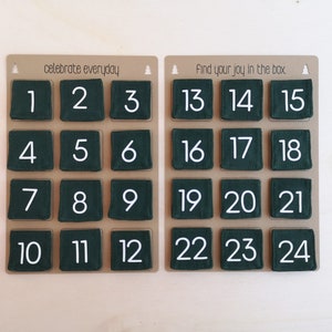 Boîte en tissu réutilisable pour calendrier de l'Avent avec 24 étiquettes Famille du compte à rebours de Noël Panier à bas avec chiffres image 6
