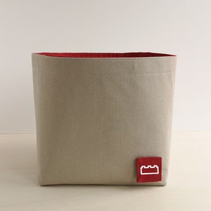 Playroom storage basket for shelves ∎ Toy storage bin with label