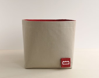 Playroom storage basket for shelves ∎ Toy storage bin with label