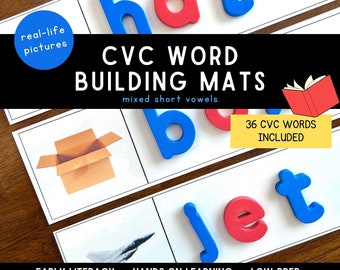 CVC Wort Baumatten: Frühe Lese Phonics (Digitaler Download)
