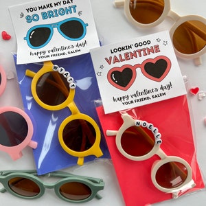 Lunettes de soleil pour enfants avec étiquette pour la Saint-Valentin personnalisable | Saint-Valentin pour tout-petits | Saint-Valentin modifiable | Lunettes de soleil Saint-Valentin |