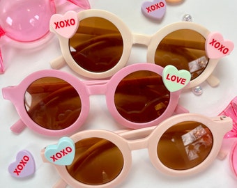 Valentines Sunglasses Personalized Name Sunglasses, UV400 Protection, Toddlers Kids Valentine Basket, Love Basket, Conversation Heart
