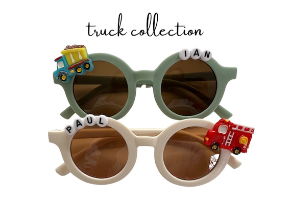 Personalized Truck Sunglasses for Toddler Boys: UV400 Protection, Easter Basket Gift