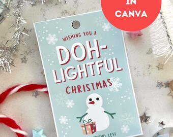 Playdoh Christmas Gift Tag | Editable Classroom Tag (Digital Download)