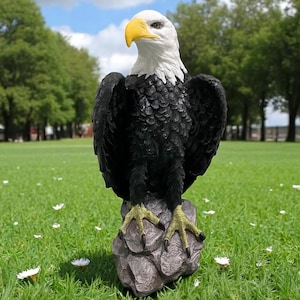 24&quot; Solid Concrete life-size American bald Eagle Statue Eagle Statue, Outdoor Garden Decor Father day gift, Outdoor Concrete statues,