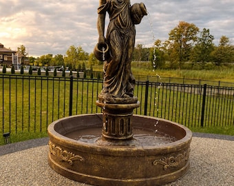 The Naiad of the Courtyard Monumental Concrete Garden Fountain