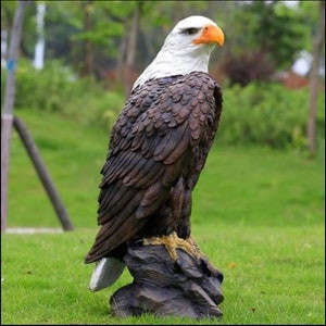 24" MASSIVE HANDMADE Stone life-size American bald Eagle Statue, Eagle Statue garden Decor Home Decor Father day gift, christmas gifts