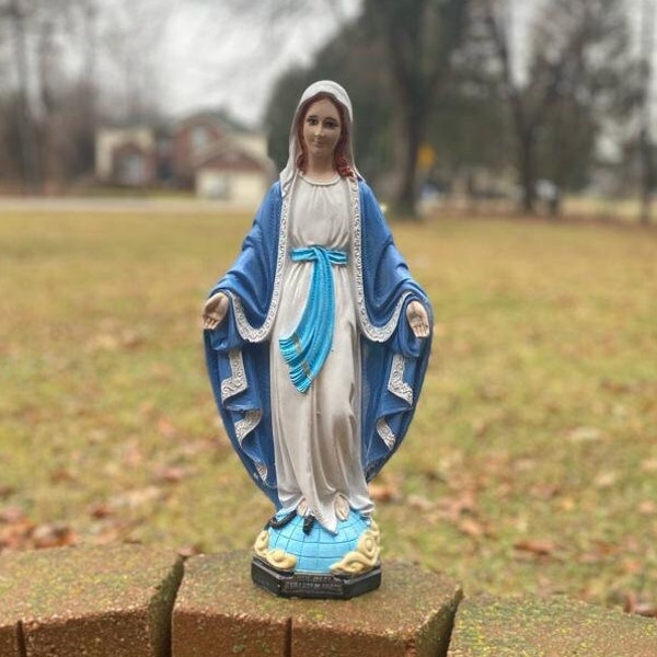 Mother Mary Concrete Statue Etsy