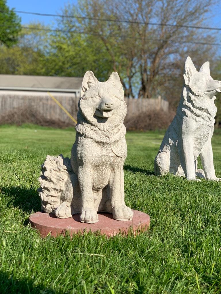 Life-size Upright Husky Puppy  handmade to make your garden or home look more beautiful Dog garden statue Pet memorial Husky lover gift photo 6