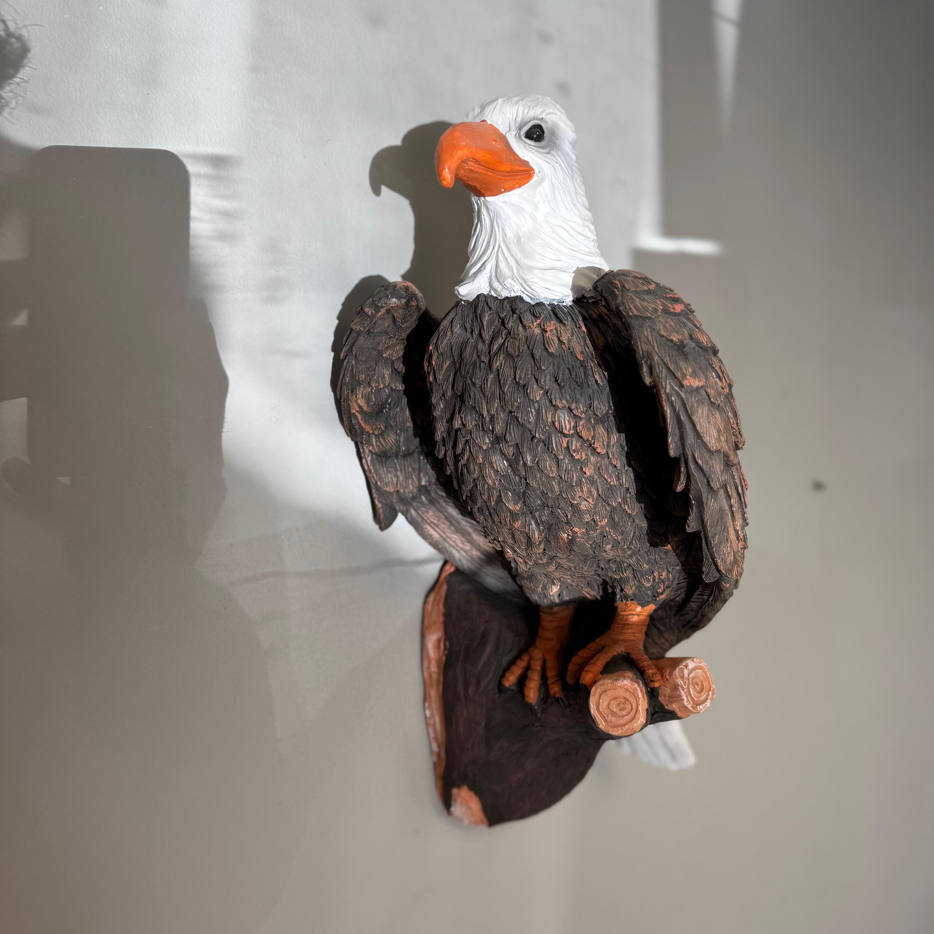 20 Inch Handmade Bald Eagle Statue, Patriotic Polyresin Wildlife Sculpture, Americana Decor photo 10