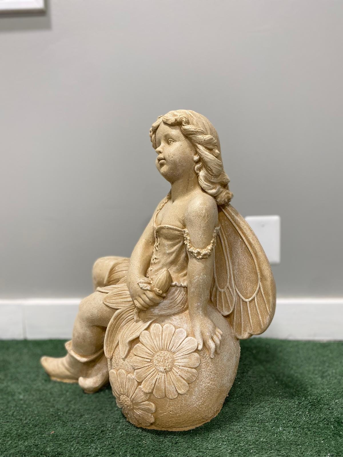 21" Concrete Fairy Statue, Weatherproof Outdoor Garden Decor photo 6