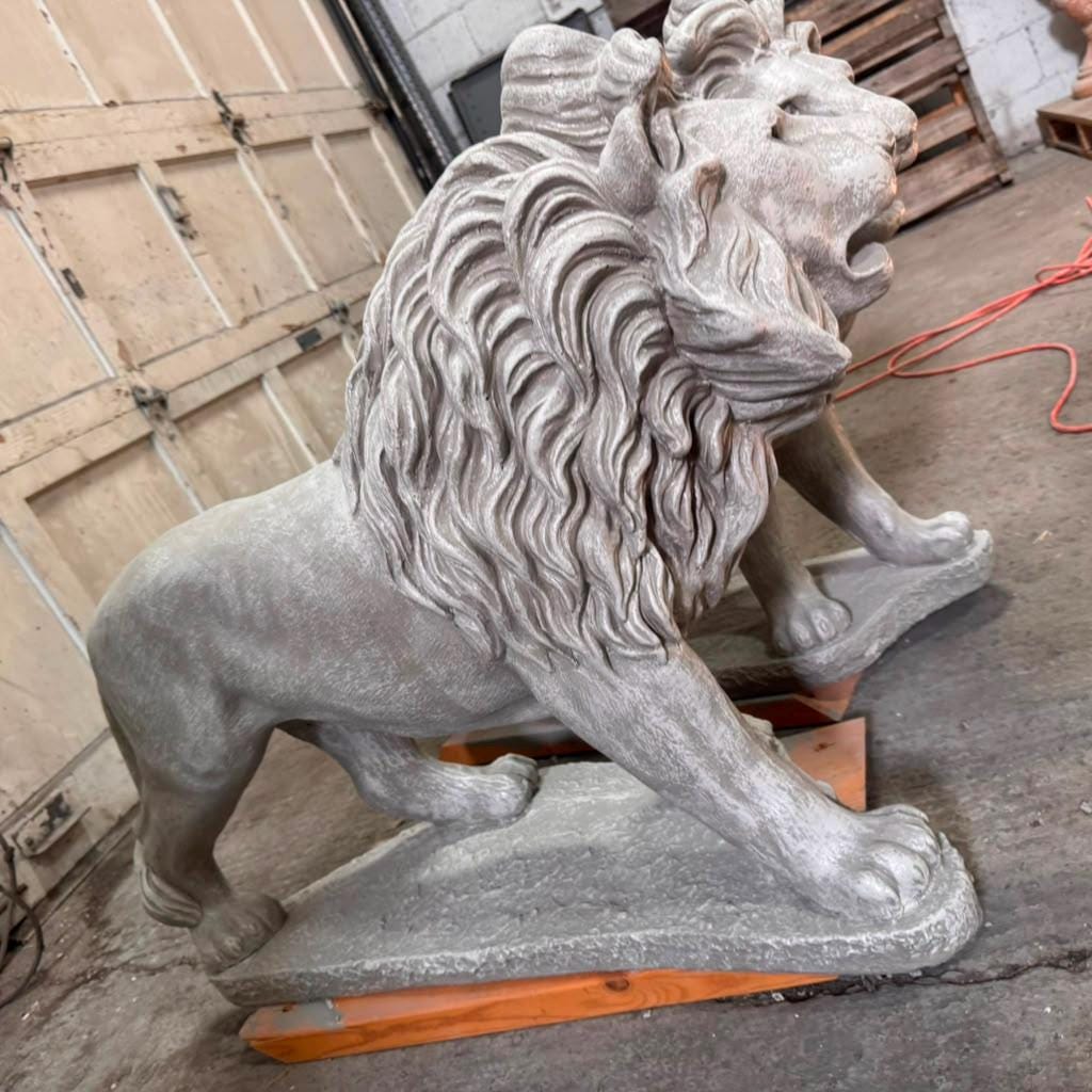 Large Concrete Lion Statues: Handcrafted Pair for Garden, Estate, Driveway Entrance photo 9