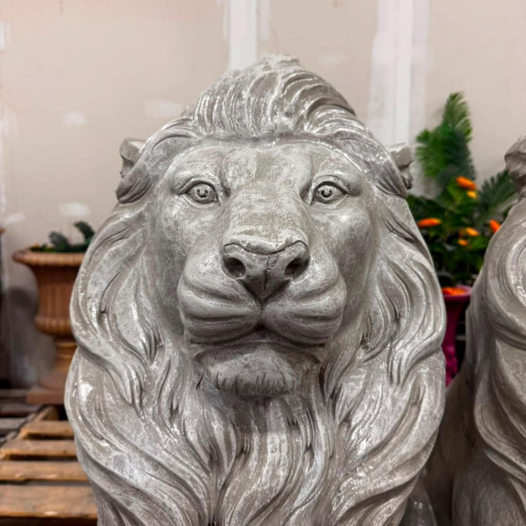 Large  700 lb Concrete Lion Statue, 40-Inch Tall 3Solid Cement Outdoor Garden Sculpture, Custom-Painted Estate & Driveway Entrance Decor photo 9