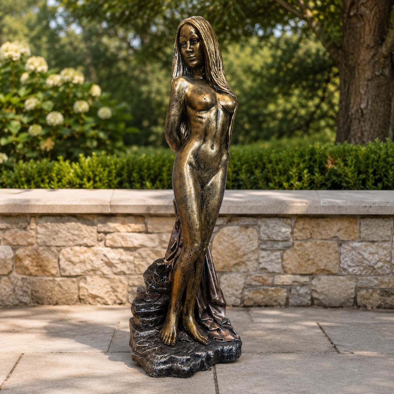 Hand-Painted Concrete Aphrodite Statue, Venus Inspired Classical Garden Decor