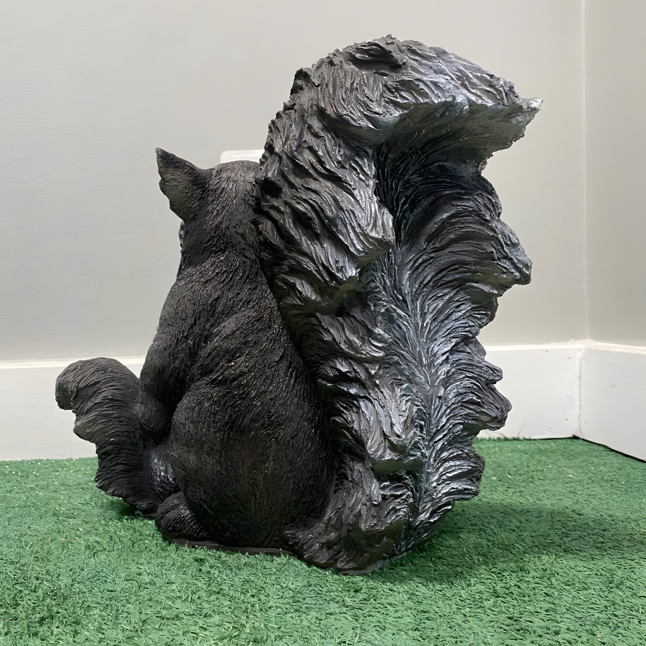 Concrete Squirrel with Baby Statue, Weatherproof Garden Decor photo 4