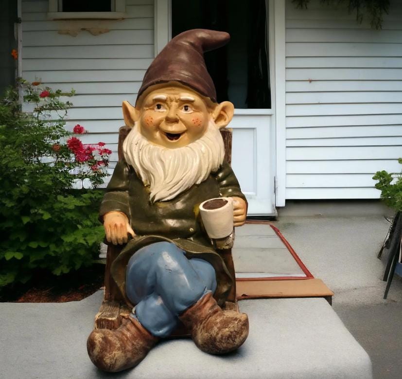 Grandpa Gnome –  Relaxing Garden Statue, Funny Outdoor Gift for Dad & Grandpa photo 4