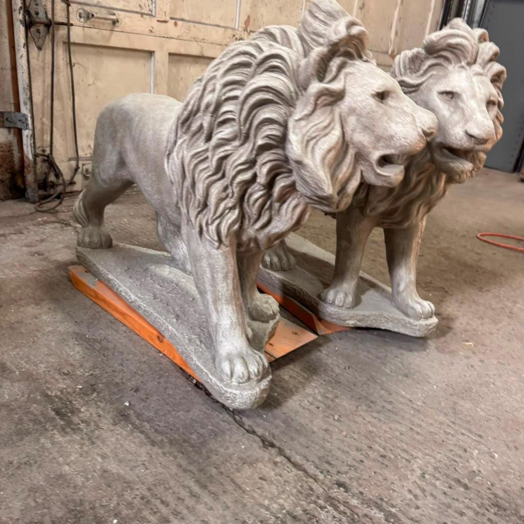 Large Concrete Lion Statues: Handcrafted Pair for Garden, Estate, Driveway Entrance photo 2