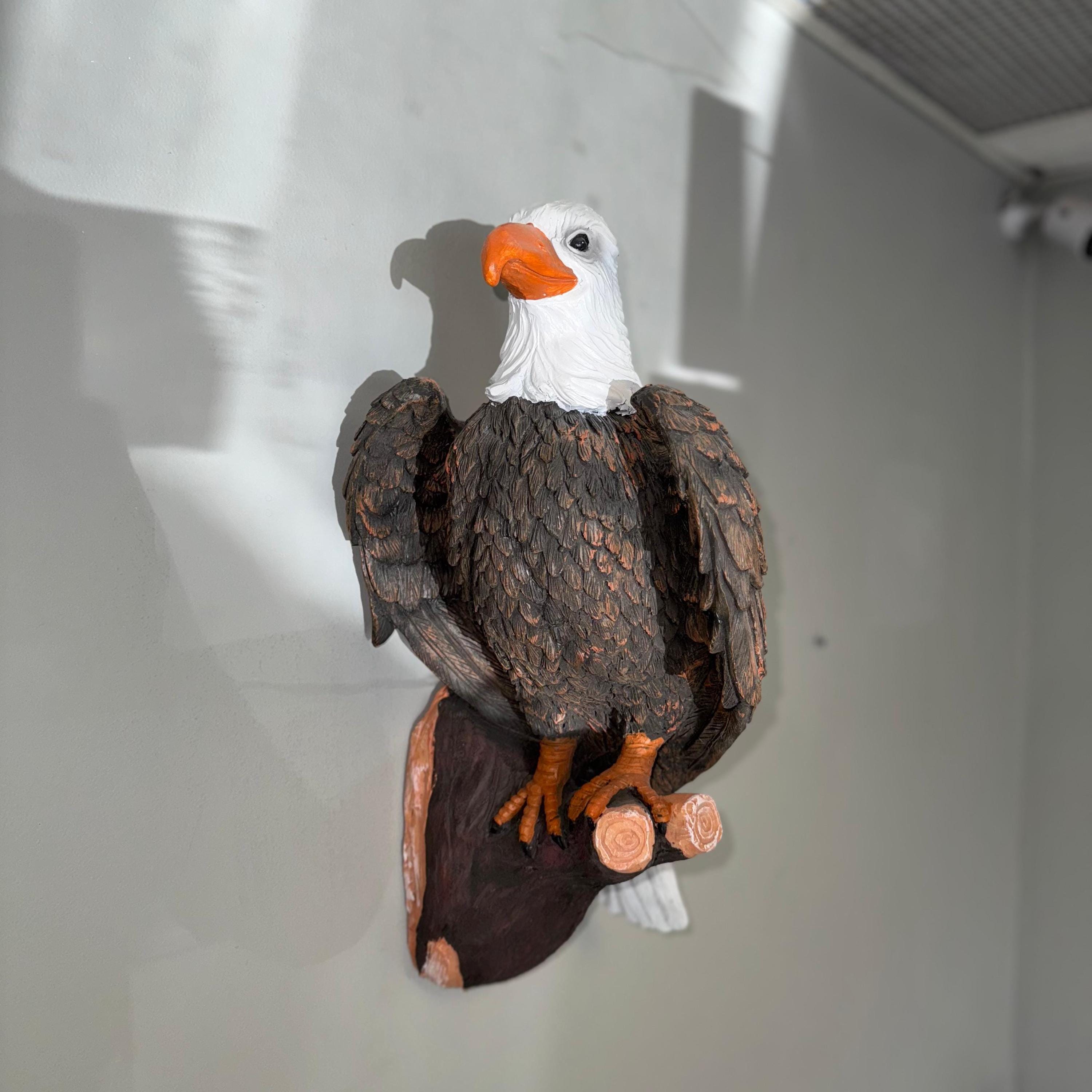 20 Inch Handmade Bald Eagle Statue, Patriotic Polyresin Wildlife Sculpture, Americana Decor photo 8
