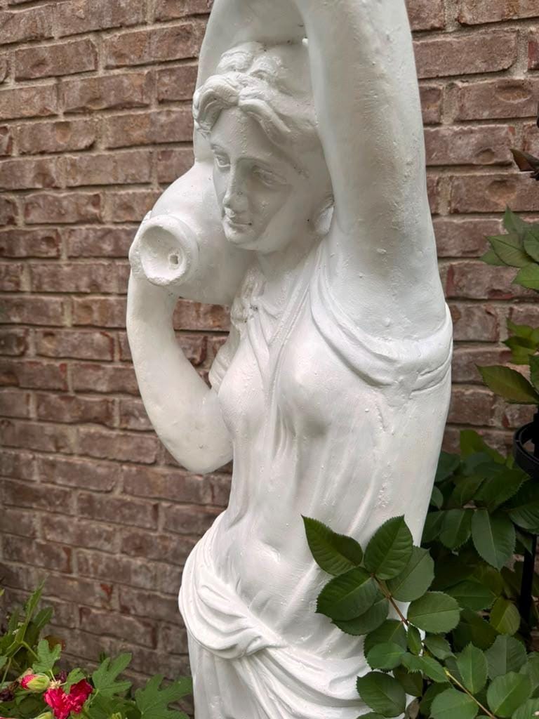 Dione Water Goddess Garden Statue, 4ft Cement Sculpture, Classical Greek Style, Hand-Painted Outdoor Decor photo 4