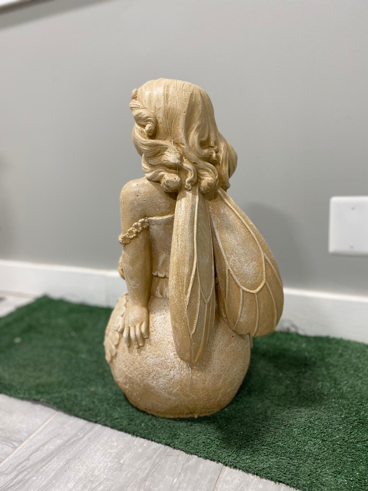 21" Concrete Fairy Statue, Weatherproof Outdoor Garden Decor photo 8