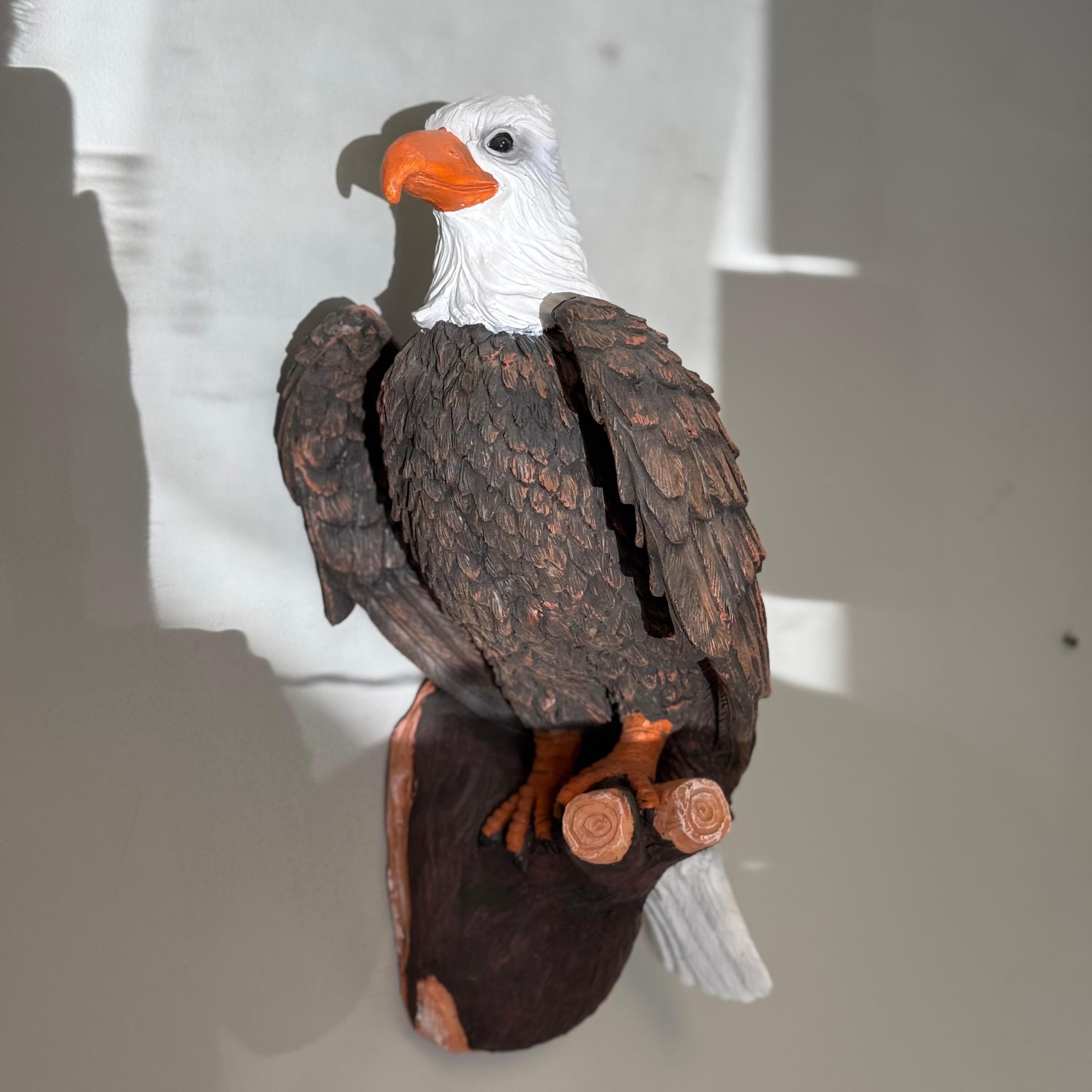 20 Inch Handmade Bald Eagle Statue, Patriotic Polyresin Wildlife Sculpture, Americana Decor photo 3