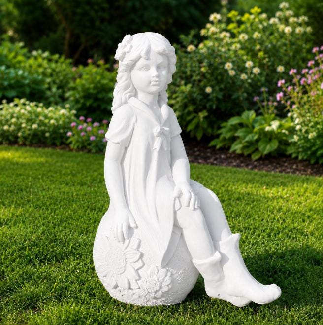 21" Concrete Fairy Statue, Outdoor Garden Decor, magical sculptures photo 2