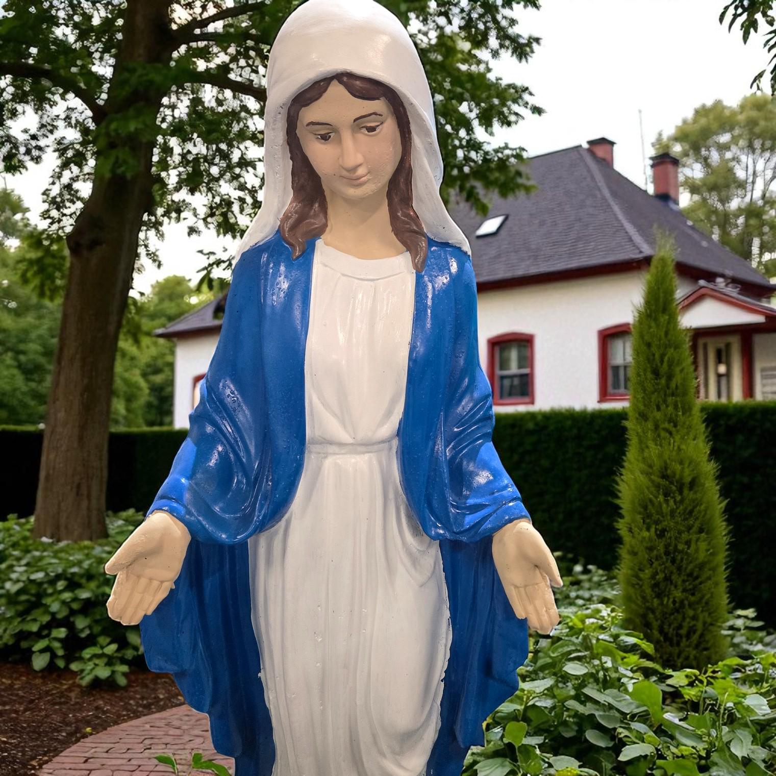 4 FEET MASSIVE Virgin Mary Concrete Statue HANDMADE and Hand