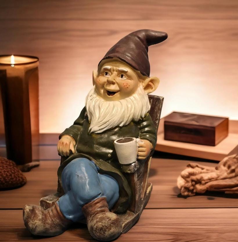 Grandpa Gnome –  Relaxing Garden Statue, Funny Outdoor Gift for Dad & Grandpa