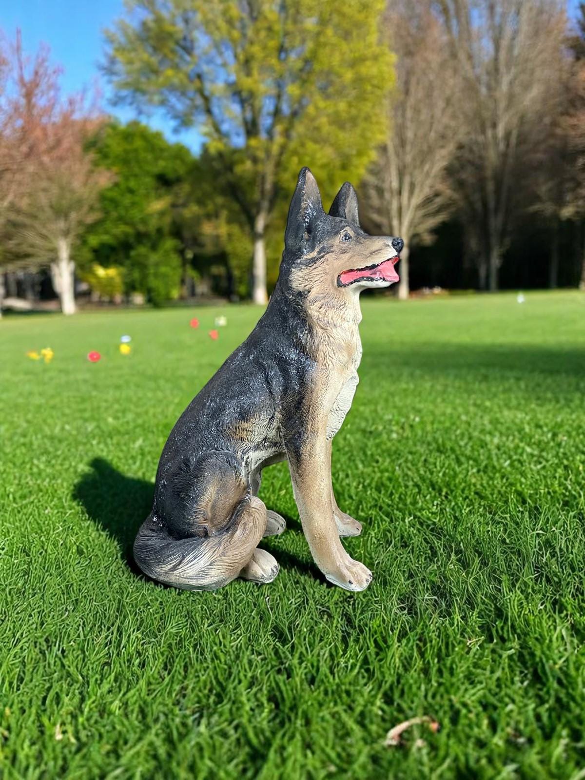 Handmade Concrete German Shepherd Statue: Custom Painted Outdoor Decor photo 6