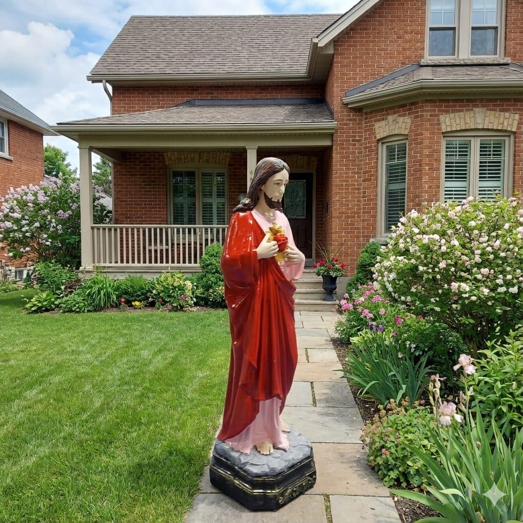 Large Sacred Heart of Jesus Statue 4ft | Hand-painted Solid