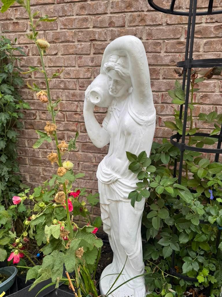 Dione Water Goddess Garden Statue, 4ft Cement Sculpture, Classical Greek Style, Hand-Painted Outdoor Decor photo 5