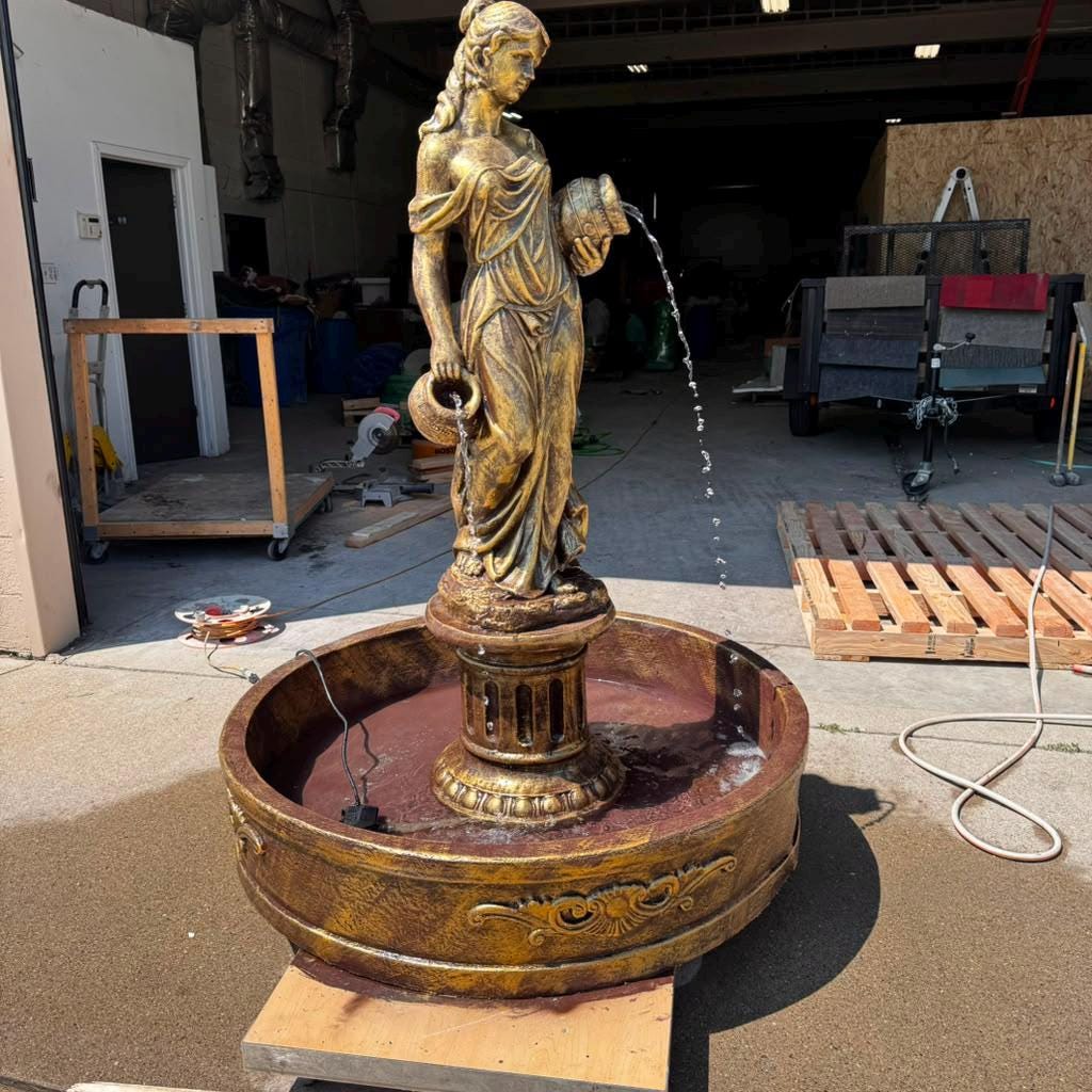 The Naiad of the Courtyard Monumental Concrete Garden Fountain photo 7