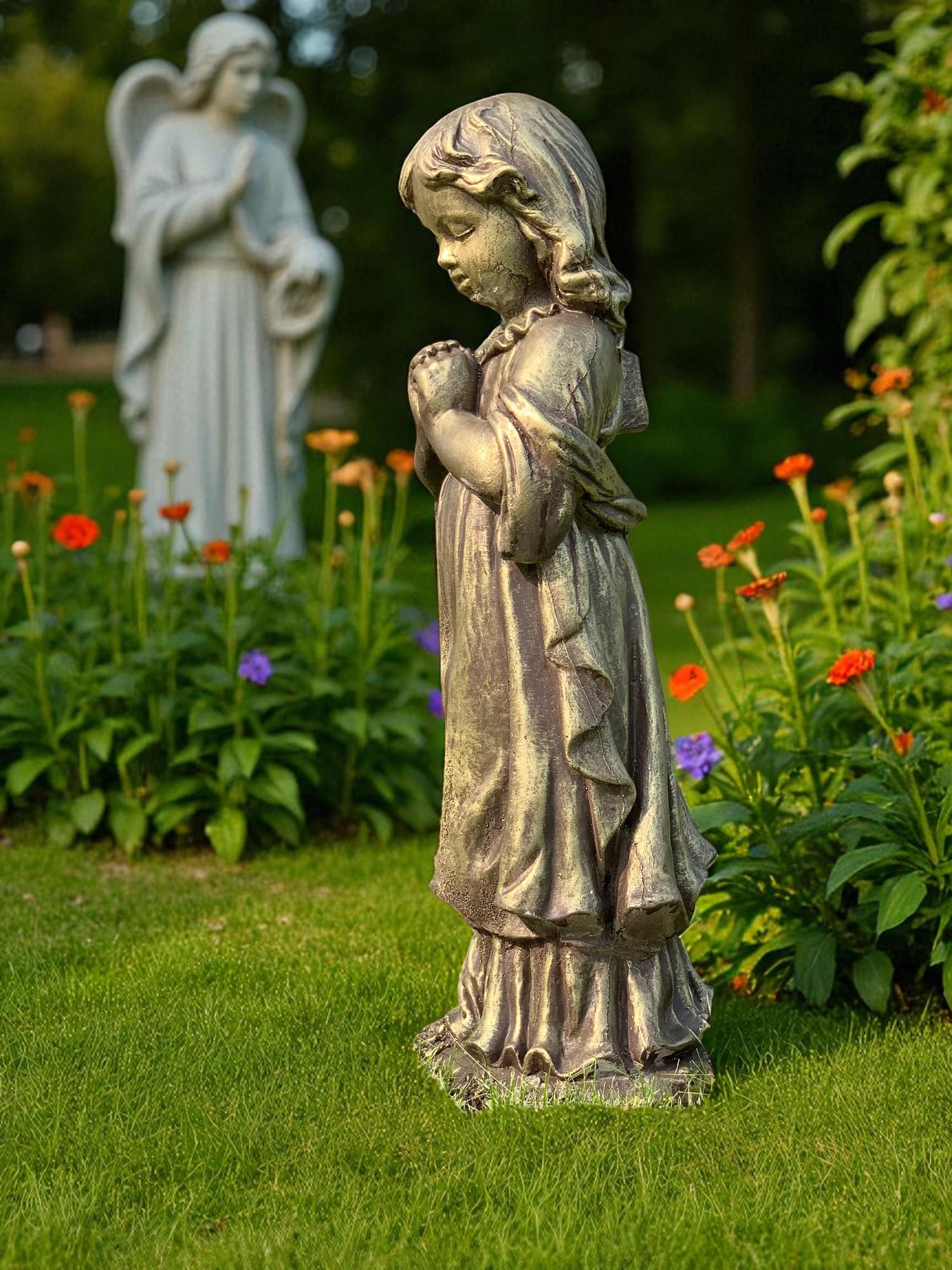 26" Praying Angel Statue, Hand-Painted Concrete, Garden Home Decor photo 5