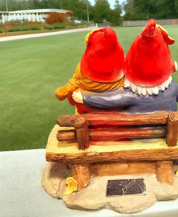 Camping Couple Gnomes - Solar Lantern Garden Statue, Fall Decor photo 7