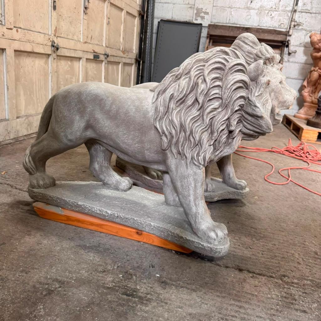 Large Concrete Lion Statues: Handcrafted Pair for Garden, Estate, Driveway Entrance photo 6