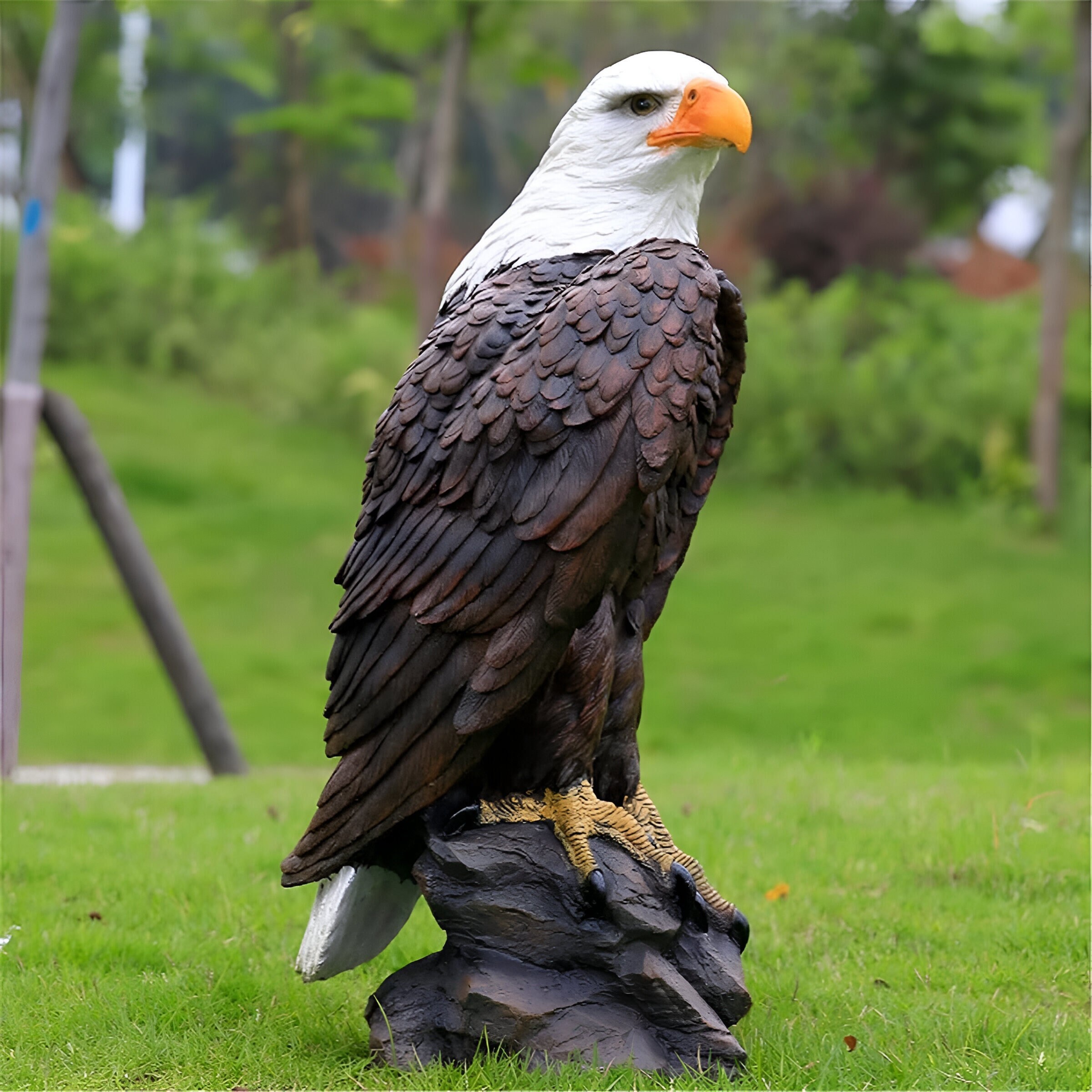 24 Solid Concrete Life size American Bald Eagle Statue Eagle Statue Outdoor Garden Decor Father Day Gift Outdoor Concrete Statues Etsy