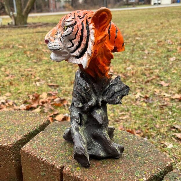 Concrete Tiger Head Sculpture, Finest Stone Finish, Home Decor photo 6