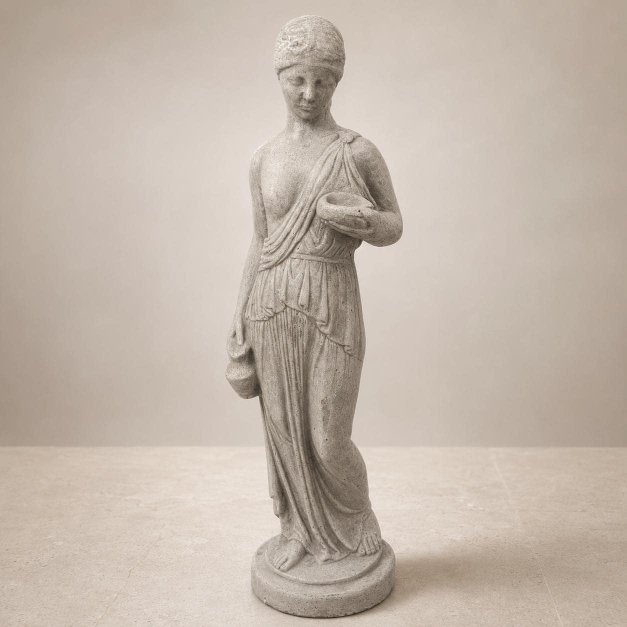 Hebe Inspired Concrete Garden Statue, Greek Goddess Maiden Outdoor Sculpture, Classical Roman Yard Decor photo 5