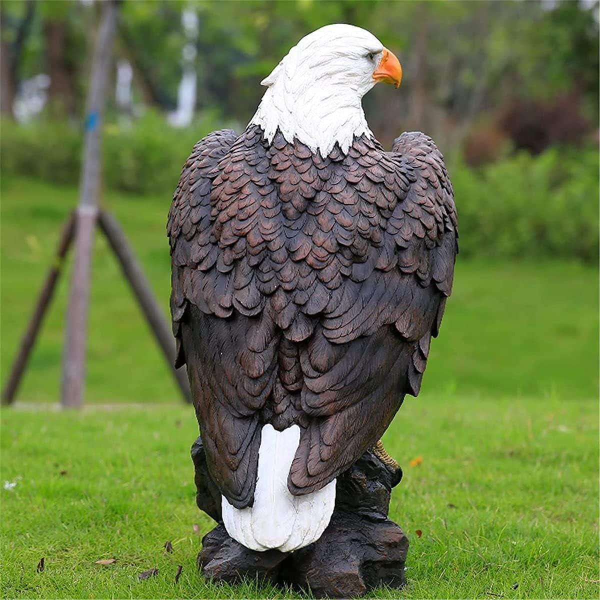 Lifesize Concrete Bald Eagle Statue – 24" Outdoor Garden Decor, Patriotic Yard Art photo 3