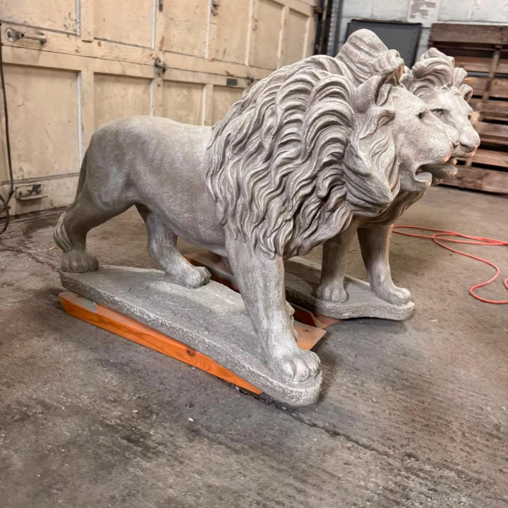 Large Concrete Lion Statues: Handcrafted Pair for Garden, Estate, Driveway Entrance photo 4