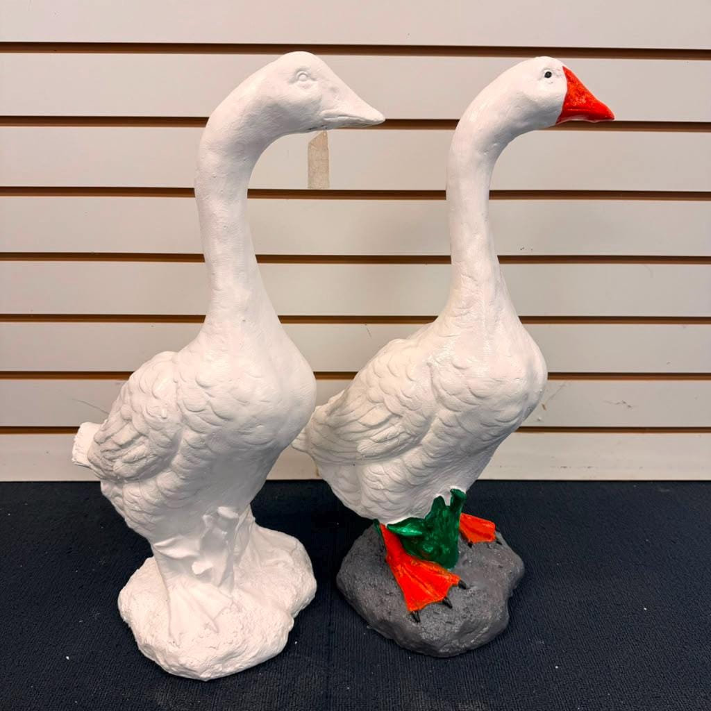 Heavy Concrete Porch Goose Statue, 20 Inch Cement Dress Up Goose, Outdoor Garden Yard Decor, Hand Painted or Unpainted Goose Gift photo 6
